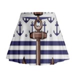 Anchor Background Design Mini Flare Skirt