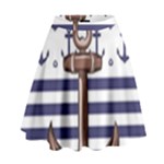 Anchor Background Design High Waist Skirt