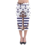 Anchor Background Design Midi Pencil Skirt