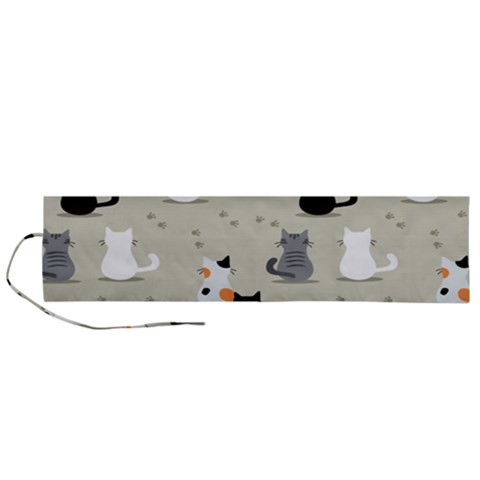 Cute Cat Seamless Pattern Roll Up Canvas Pencil Holder (L) from ArtsNow.com