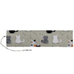 Cute Cat Seamless Pattern Roll Up Canvas Pencil Holder (L)