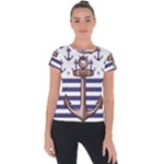 Anchor Background Design Short Sleeve Sports Top 