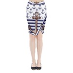 Anchor Background Design Midi Wrap Pencil Skirt