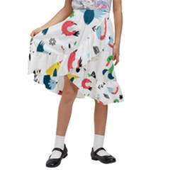 Kids  Ruffle Flared Wrap Midi Skirt 