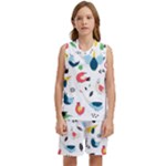Vector Set Isolates With Cute Birds Scandinavian Style Kids  Basketball Mesh Set