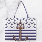Anchor Background Design Zipper Medium Tote Bag