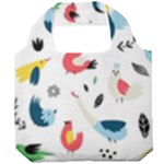 Vector Set Isolates With Cute Birds Scandinavian Style Foldable Grocery Recycle Bag