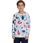 Vector Set Isolates With Cute Birds Scandinavian Style Kids  Crewneck Sweatshirt