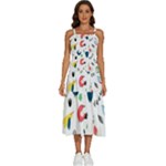 Vector Set Isolates With Cute Birds Scandinavian Style Sleeveless Shoulder Straps Boho Dress