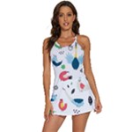 Vector Set Isolates With Cute Birds Scandinavian Style 2-in-1 Flare Activity Dress