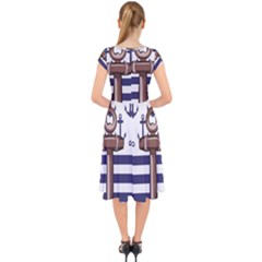 Cap Sleeve Front Wrap Midi Dress 