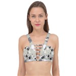Cute Cat Seamless Pattern Cage Up Bikini Top