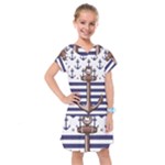 Anchor Background Design Kids  Drop Waist Dress