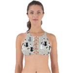 Cute Cat Seamless Pattern Perfectly Cut Out Bikini Top