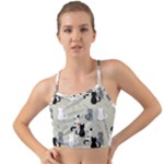 Cute Cat Seamless Pattern Mini Tank Bikini Top