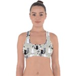 Cute Cat Seamless Pattern Cross Back Hipster Bikini Top 