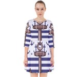 Anchor Background Design Smock Dress