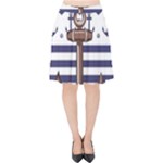 Anchor Background Design Velvet High Waist Skirt