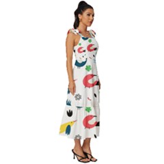 Tie-Strap Tiered Midi Chiffon Dress 