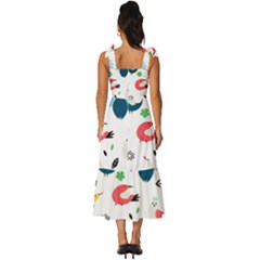 Tie-Strap Tiered Midi Chiffon Dress 
