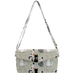Cute Cat Seamless Pattern Removable Strap Clutch Bag
