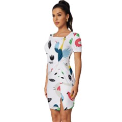 Fitted Knot Split End Bodycon Dress 