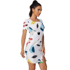 Fitted Knot Split End Bodycon Dress 