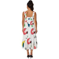 Square Neckline Tiered Midi Dress 