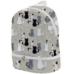 Cute Cat Seamless Pattern Zip Bottom Backpack