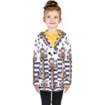Anchor Background Design Kids  Double Breasted Button Coat