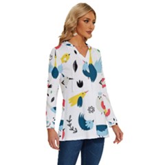 Long Sleeve Drawstring Hooded Top 