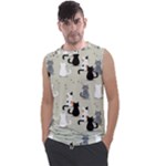 Cute Cat Seamless Pattern Men s Regular Tank Top