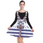 Anchor Background Design Plunge Pinafore Dress