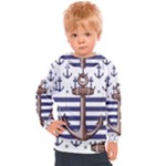 Anchor Background Design Kids  Hooded Pullover