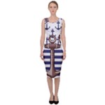 Anchor Background Design Sleeveless Pencil Dress