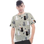 Cute Cat Seamless Pattern Men s Sport Top