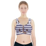 Anchor Background Design Sports Bra With Pocket