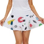 Vector Set Isolates With Cute Birds Scandinavian Style Women s Skort