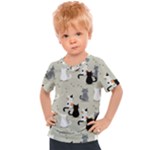 Cute Cat Seamless Pattern Kids  Sports T-Shirt
