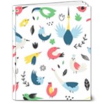 Vector Set Isolates With Cute Birds Scandinavian Style 8  x 10  Hardcover Notebook
