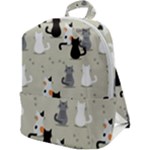 Cute Cat Seamless Pattern Zip Up Backpack