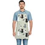 Cute Cat Seamless Pattern Kitchen Apron