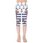 Anchor Background Design Kids  Capri Leggings 