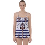 Anchor Background Design Babydoll Tankini Set