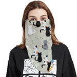 Cute Cat Seamless Pattern Face Covering Bandana (Triangle)