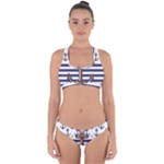 Anchor Background Design Cross Back Hipster Bikini Set