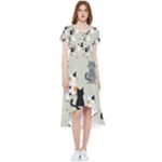 Cute Cat Seamless Pattern High Low Boho Dress