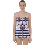 Anchor Background Design Babydoll Tankini Top