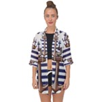 Anchor Background Design Open Front Chiffon Kimono