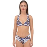 Anchor Background Design Double Strap Halter Bikini Set